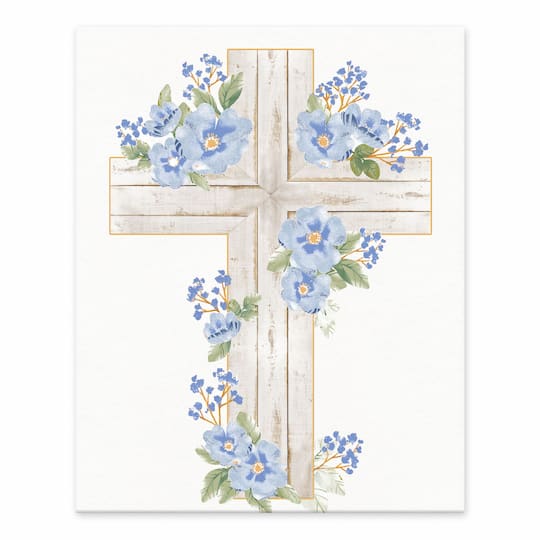 Reformed Rose Easter Cross 8&#x22; x 10&#x22; Tabletop Canvas